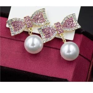 Cute Pink Coquette Bow Earrings